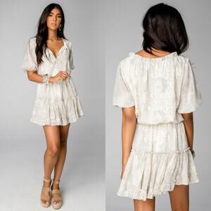 Buddy Love Ray Elastic Waist Mini Dress in Gray Cobra Print Size S